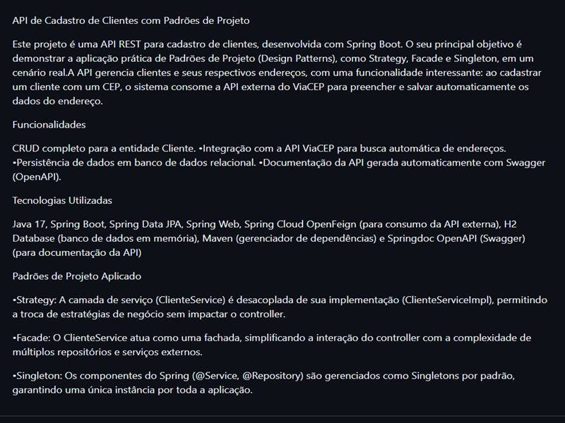 API com Padrões de Projeto